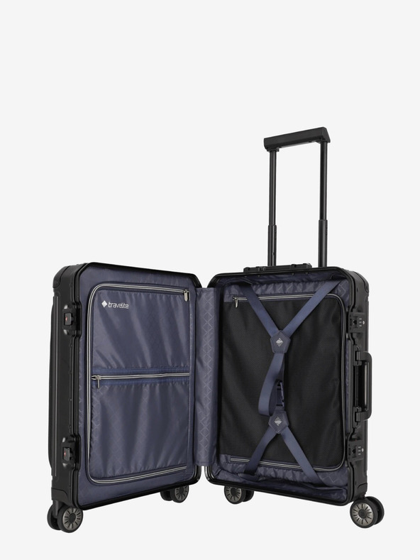 Travelite Crni putni kovčeg Travelite Next 4w S Prednji džep