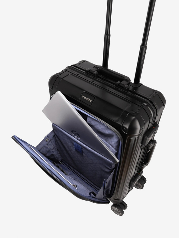 Travelite Crni putni kovčeg Travelite Next 4w S Prednji džep