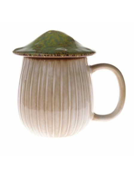 Casa de Engel Keramička šalica s poklopcem - gljiva, 550ml, zelena, 1/16