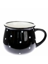 Casa de Engel Keramička šalica, crna s bijelim točkicama, 770ml, 6/24