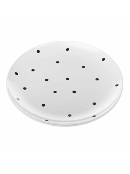 Casa de Engel Keramički tanjur, bijeli s crnim točkicama, 12/24