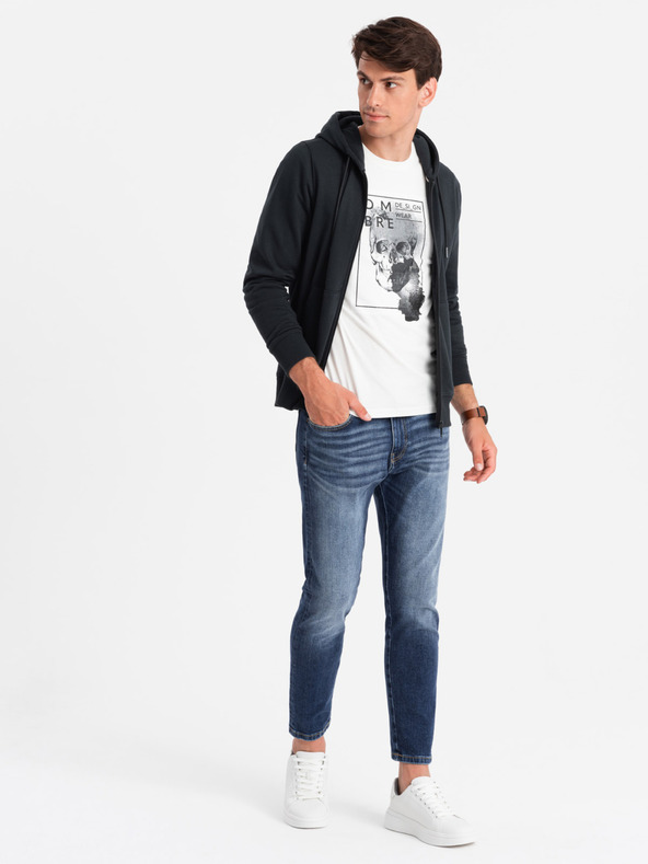 Ombre Clothing Muška pamučna dukserica BASIC sa zipom Ombre Clothing