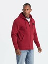 Ombre Clothing Muška majica s kapuljačom i zakrpom - crvena V3 OM-SSZP-0140 Ombre Clothing