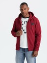 Ombre Clothing Muška majica s kapuljačom i zakrpom - crvena V3 OM-SSZP-0140 Ombre Clothing