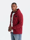 Ombre Clothing Muška majica s kapuljačom i zakrpom - crvena V3 OM-SSZP-0140 Ombre Clothing