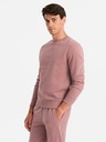 Ombre Clothing Muški pamučni sweatshirt BASIC BASIC tamno roza Ombre Clothing