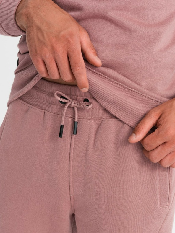 Ombre Clothing Muški pamučni sweatshirt BASIC BASIC tamno roza Ombre Clothing