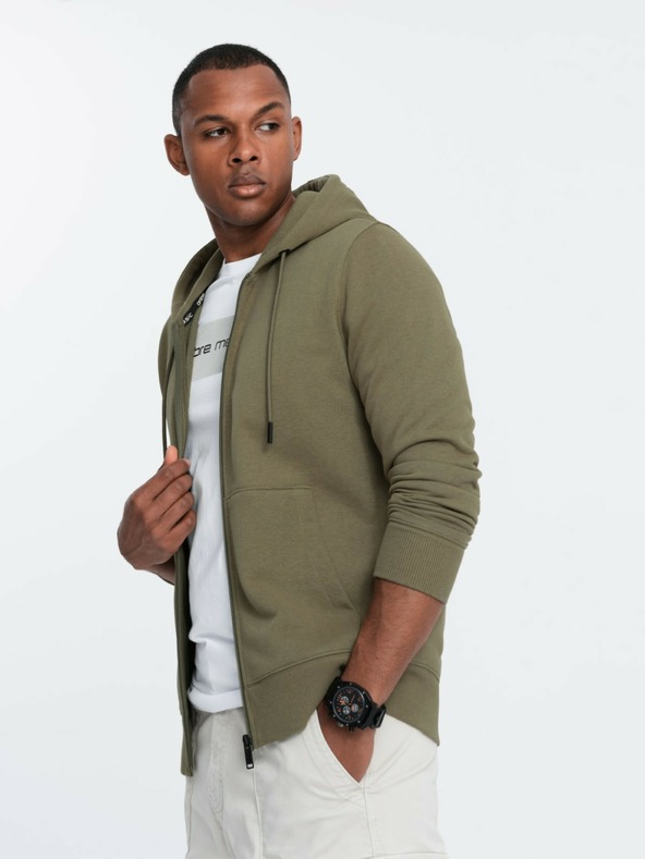 Ombre Clothing Muška pamučna elastična dukserica BASIC Ombre Clothing