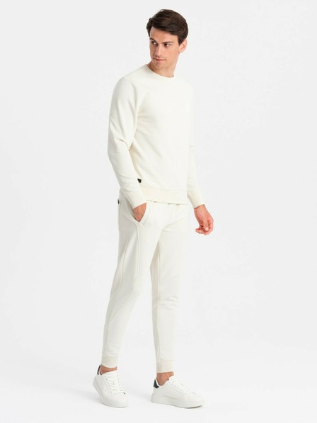 Ombre Clothing Muška pamučna trenirka BASIC krem ​​Ombre Clothing