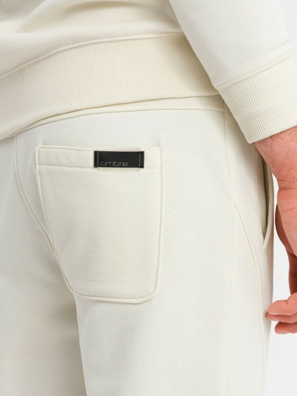 Ombre Clothing Muška pamučna trenirka BASIC krem ​​Ombre Clothing