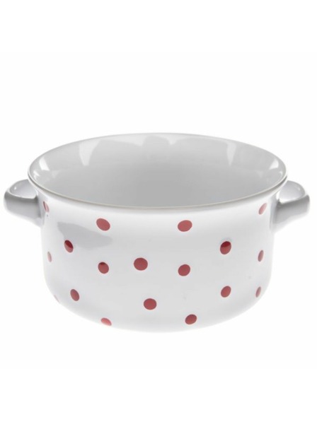 Casa de Engel Keramička posuda, bijela s crvenim točkicama, 560ml, 6/24