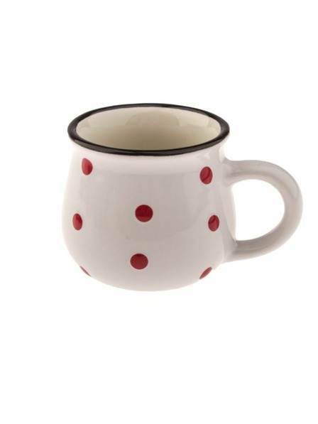 Casa de Engel Keramička šalica - bijela s točkicama, 75ml, 24/144