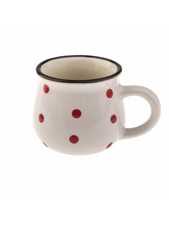 Casa de Engel Keramička šalica - bijela s točkicama, 75ml, 24/144