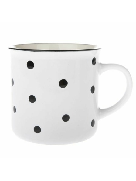 Casa de Engel Keramička šalica, bijela s crnim točkicama, 470ml, 6/24