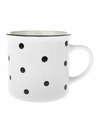 Casa de Engel Keramička šalica, bijela s crnim točkicama, 470ml, 6/24