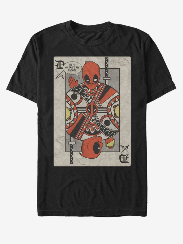 ZOOT.Fan Crna unisex majica s igraćim kartama Marvel Deadpool