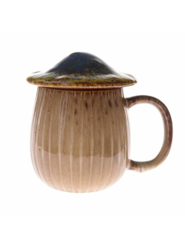 Casa de Engel Keramička šalica s poklopcem - gljiva, 550ml, plava, 1/16