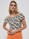 Moodo Moodo krem-zeleni ženski top s uzorkom