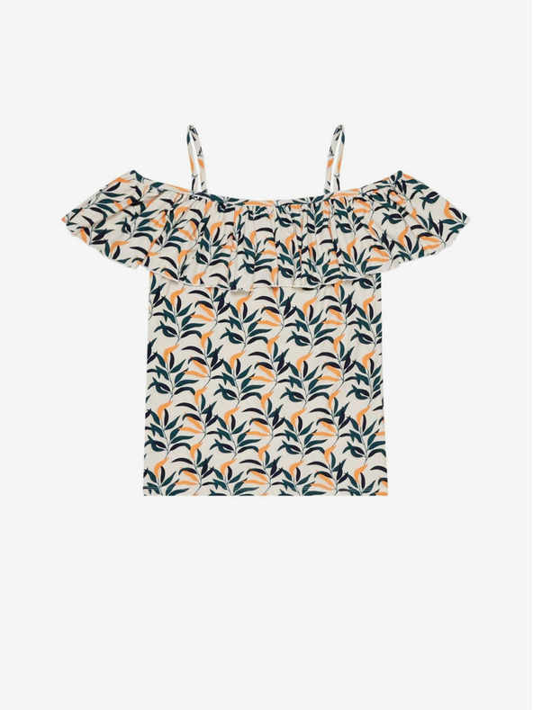 Moodo Moodo krem-zeleni ženski top s uzorkom