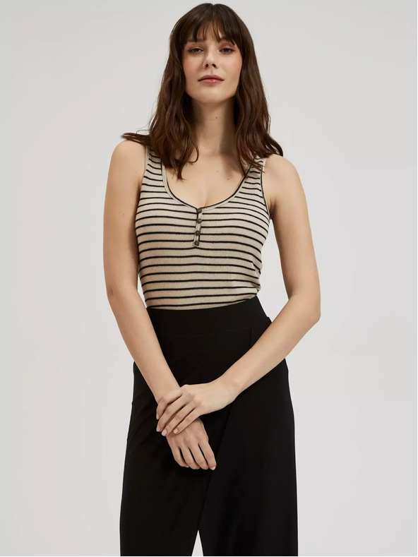 Moodo Ženska majica bez rukava bež MOODO