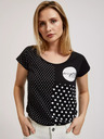 Moodo Moodo ženska majica kratkih rukava na točkice