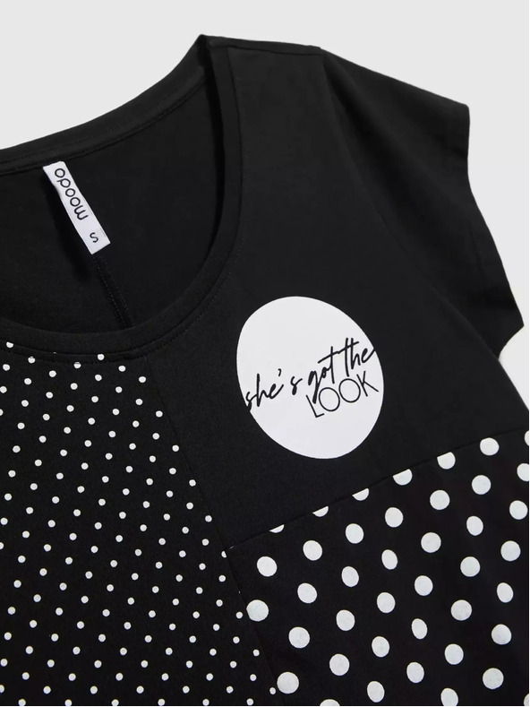 Moodo Moodo ženska majica kratkih rukava na točkice