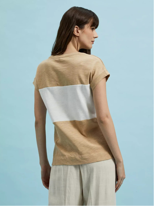 Moodo Bijelo-bež Moodo ženska majica na pruge