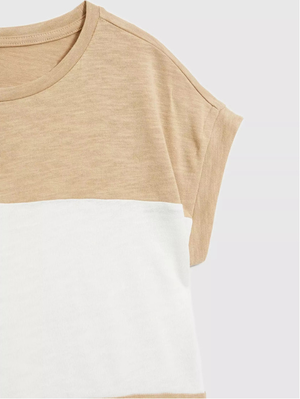 Moodo Bijelo-bež Moodo ženska majica na pruge