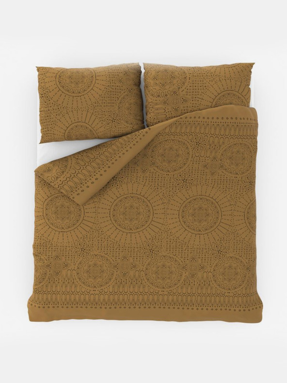 Kvalitex Francusko pamučno posteljno rublje DELUX 240x200, 70x90cm MERIT zlatno