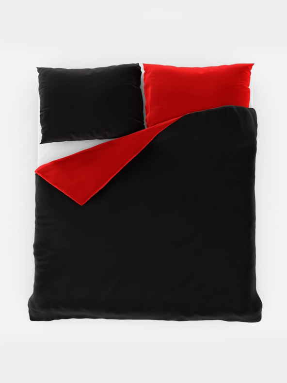 Kvalitex Satenski francuski komplet posteljine LUXURY COLLECTION 1+2, 240x200, 70x90cm crveno / crno Kvalitex