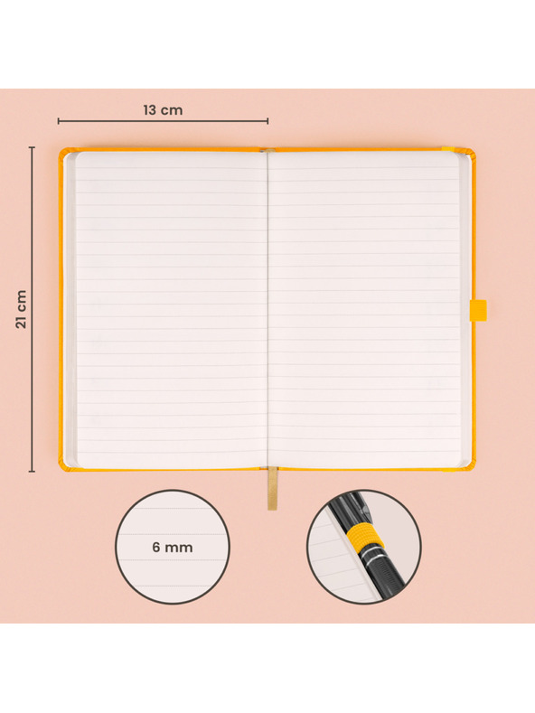 NOTIQUE NOTIQUE Bilješke žute, crte, 13 x 21 cm
