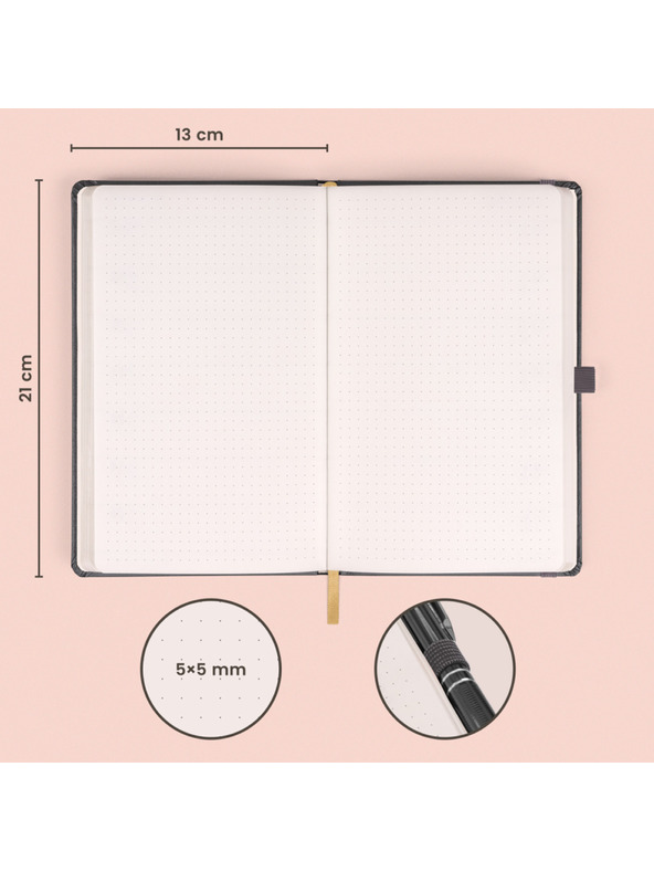 NOTIQUE NOTIQUE Bilješke Siva, točkasta, 13 x 21 cm BAAGL