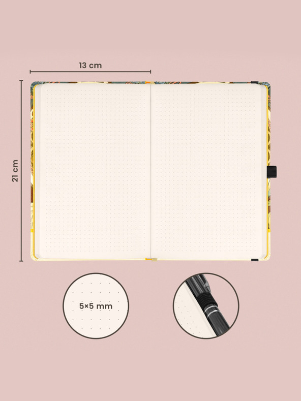 NOTIQUE NOTIQUE Notes Alfons Mucha – Pero, točkasto, 13 x 21 cm