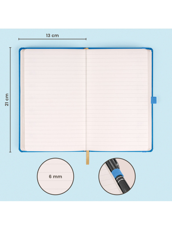 NOTIQUE NOTIQUE Bilješke plave, crte, 13 x 21 cm