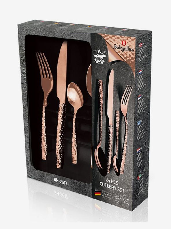 Berlingerhaus Set pribora za jelo 24 kom nehrđajući čelik Rosegold Metallic Line BERLINGERHAUS