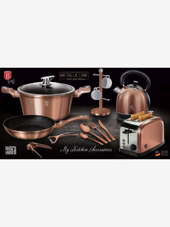 Berlingerhaus Set pribora 16 kom od nehrđajućeg čelika mirror Rosegold Metallic Line BERLINGERHAUS