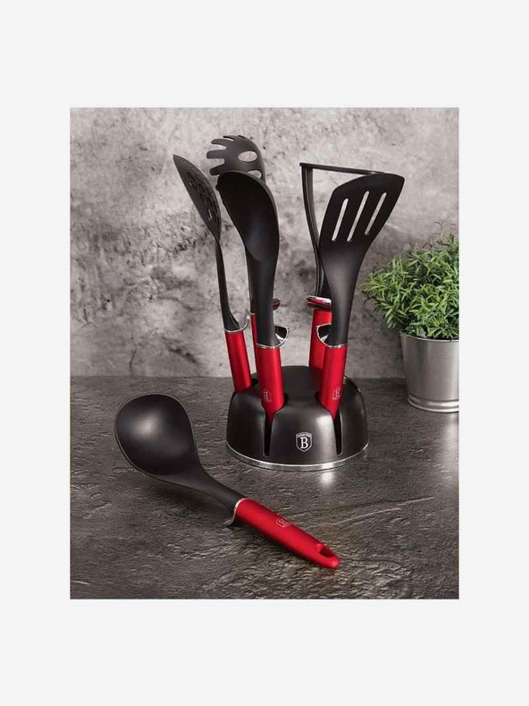 Berlingerhaus Kuhinjski pribor u stalku set BERLINGERHAUS Burgundy Metallic Line (7 kom)