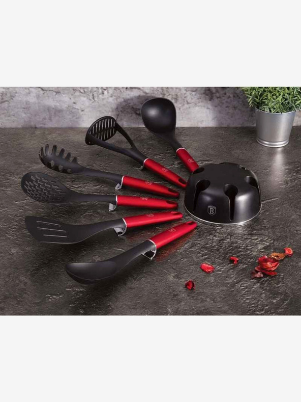 Berlingerhaus Kuhinjski pribor u stalku set BERLINGERHAUS Burgundy Metallic Line (7 kom)