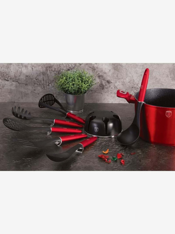 Berlingerhaus Kuhinjski pribor u stalku set BERLINGERHAUS Burgundy Metallic Line (7 kom)