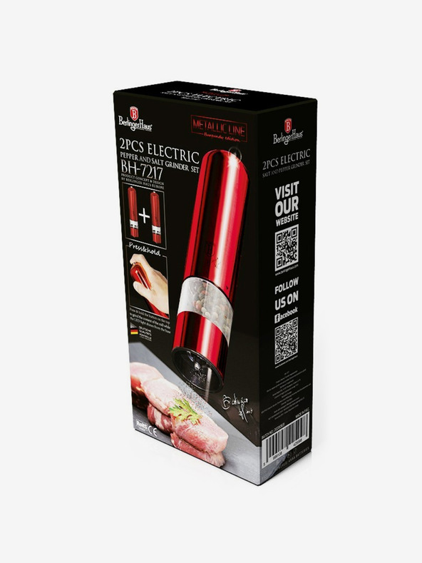 Berlingerhaus Set od dva električna mlinca za papar i sol BERLINGERHAUS Burgundy Metallic Line