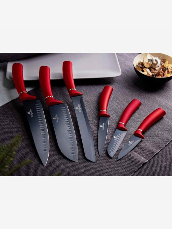 Berlingerhaus Set od šest noževa s neprianjajućom površinom BERLINGERHAUS Burgundy Metallic Line