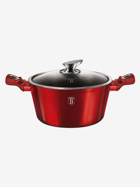 Berlingerhaus Lonac s mramorom presvučenom i poklopcem 24 cm Burgundy Metallic Line BERLINGERHAUS