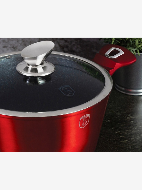 Berlingerhaus Lonac s mramorom presvučenom i poklopcem 24 cm Burgundy Metallic Line BERLINGERHAUS