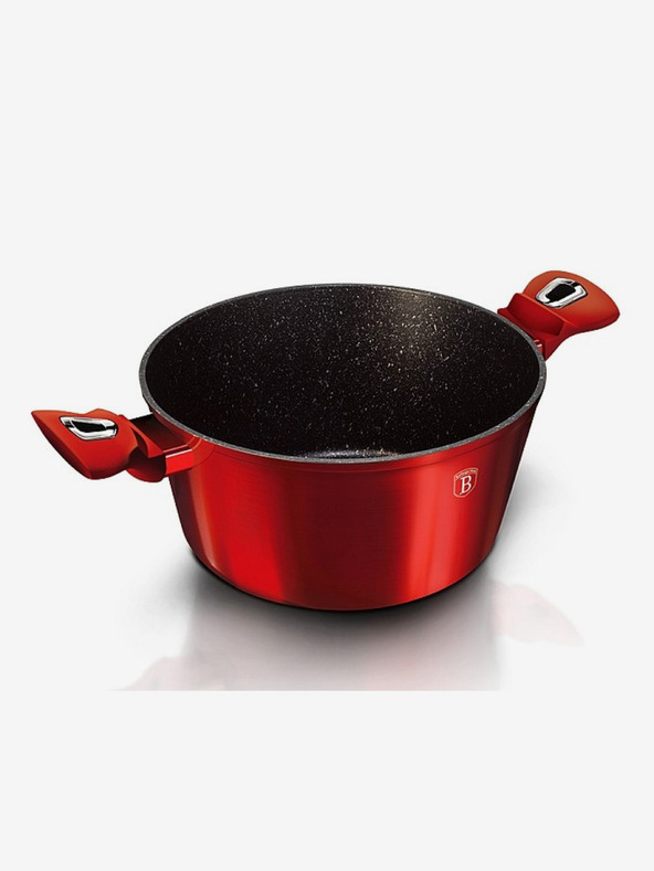 Berlingerhaus Lonac s mramorom presvučenom i poklopcem 24 cm Burgundy Metallic Line BERLINGERHAUS