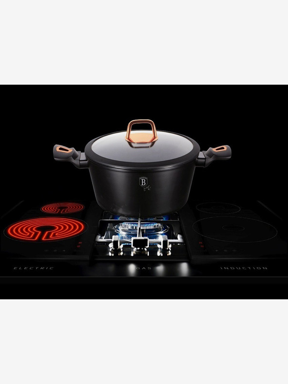 Berlingerhaus Lonac s poklopcem s mramornom površinom 20 cm Black Rose Collection BERLINGERHAUS