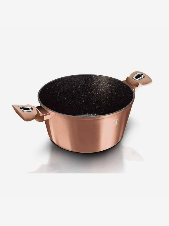 Berlingerhaus Lonac s mramornom površinom i poklopcem 28 cm Rosegold Metallic Line BERLINGERHAUS