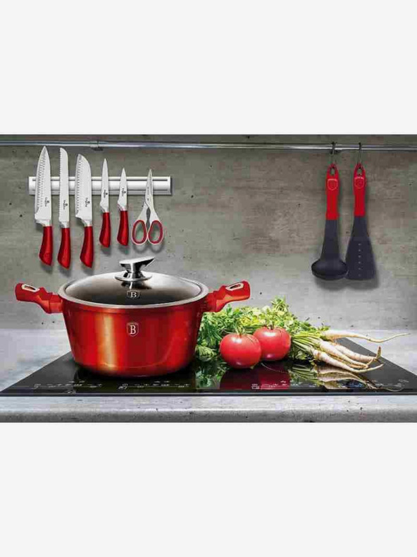 Berlingerhaus Lonac s mramornom površinom i poklopcem BERLINGERHAUS Burgundy Metallic Line (20 cm)