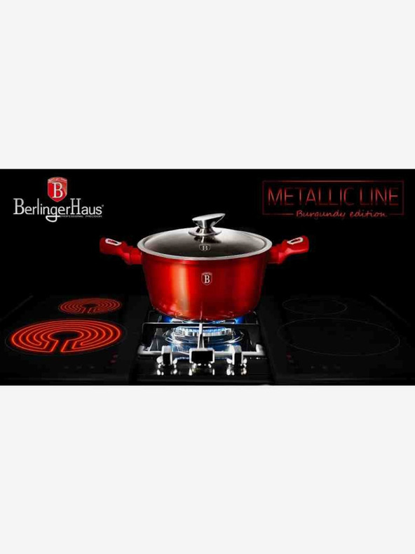 Berlingerhaus Lonac s mramornom površinom i poklopcem BERLINGERHAUS Burgundy Metallic Line (20 cm)