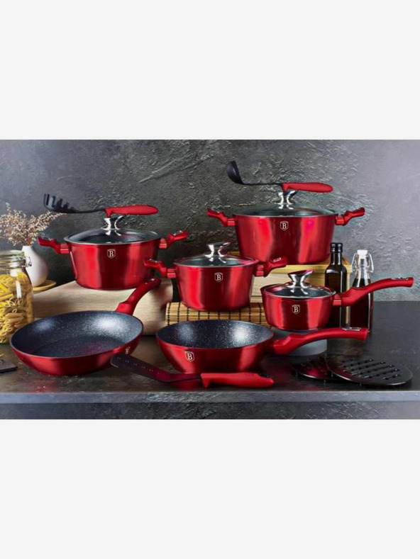 Berlingerhaus Lonac s mramorom presvučenom i poklopcem 28 cm Burgundy Metallic Line BERLINGERHAUS