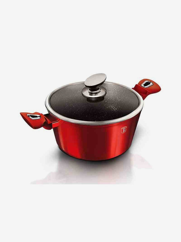 Berlingerhaus Lonac s mramorom presvučenom i poklopcem 28 cm Burgundy Metallic Line BERLINGERHAUS